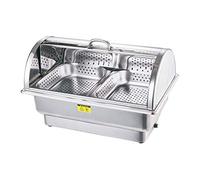 WEITOL Servidor de Buffet eléctrico Estufa de Buffet de Acero Inoxidable Una calefacción eléctrica Olla Caliente Bandeja Caliente Calentador de Alimentos Adecuado para buffets Restaurantes Fiestas
