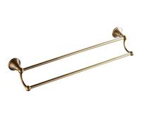 WEITOL Toallero de baño de Barra Doble, toallero de baño de latón, toallero con Acabado Cepillado Antiguo Europeo for Cocina, balcón, decoración de habitación-55x13cm