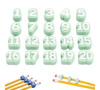 WEIWOGU Adornos de lápices numerados, etiquetas de números reutilizables, etiquetas de lápices de aula para profesores, identificadores, marcadores de seguimiento de para (Green)