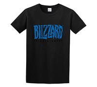 Weixiu Blizzard_Entertainment_ Logo Cotton Round Neck Shirt For Men T-Shirt Black XXL