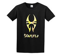 Weixiu Soulfly Logo Gold Style Logo Evil Cosplay Basic Sports Splash Ink T-Shirt Black XL