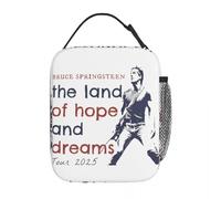 WEIXNCXCJ Bolsa de almuerzo aislada Merch para la gira de conciertos Bruce Springsteen 2025 para bolsa de almacenamiento de alimentos escolares nevera portátil térmica