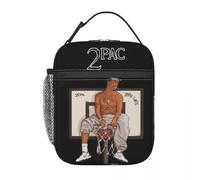 WEIXNCXCJ Bolsa de Almuerzo aislada Personalizada 2Pac Rapper Tupac para Mujeres Cooler Thermal Bento Box Outdoor Camping Travel Portable Tote Bags