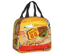 WEIXNCXCJ Bolsa de Almuerzo aislada Vintage Highway Route 66 de EE. UU. Personalizada para Mujeres Bolsa térmica de Almuerzo térmica a Prueba de Fugas para niños en Edad Escolar