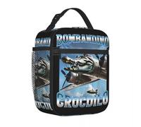 WEIXNCXCJ Bombardiro Crocodilo Italian Brainrot Meme Sacs à Lunch isothermes Sac alimentaire Glacière Portable Boîtes à Lunch thermiques pour le Travail