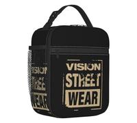 WEIXNCXCJ Custom Vision Street Wear Skateboarding Disstresed 1980s Original Aesthetic Tribute 1 Bolsas de Almuerzo aisladas Nevera Bento Box W