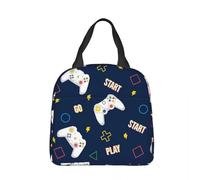 WEIXNCXCJ Dessin animé Console de jeu Motif Sac à Lunch isolé Sac thermique Réutilisable Boîte à Lunch étanche Fourre-Tout Sacs de Rangement de nourriture École en Plein Air