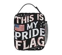WEIXNCXCJ Esta es mi bandera del orgullo USA America 4th Of July Bolsa de almuerzo aislada Bolsa de comida Nevera portátil Térmica Bento Box para la oficina escolar