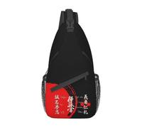 WEIXNCXCJ Kyokushin Karate Bushido Values Bolso de Pecho con Correa Mochila Cruzada de Hombro de Artes Marciales Personalizada para Hombres Mochila de Viaje