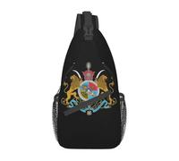WEIXNCXCJ Mochila de Hombro Cruzada con Bandolera de león iraní Personalizada del Escudo de Armas Imperial de Irán para Hombres Mochila de Viaje y Senderismo