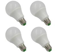 WeiXuan Juego de 4 bombillas LED E27, lámpara alimentada por energía solar, baja tensión AC 12V-24V 7W, luz tradicional equivalente 60W, para RV Camper Marine, juego de 4 (7W blanco cálido)