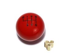 Weixxoai Adaptador pomo cambio coche Universal 6 para palanca de cambios de acrílico con forma de bola de velocidad(Rojo)