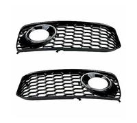 Weixxoai Rejillas parachoques delanteras A5 B8 SLine S5 2008-2012 2 uds luz antiniebla del parachoques delantero coche lámpara parrilla panal cubierta de malla hexagonal(Chrome)