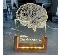 WEIYOUDP Luz nocturna personalizada, regalos de neurología cerebral, placas acrílicas personalizadas, lámpara de nombre, amantes de la ciencia, regalo de graduación de estudiantes de psicología