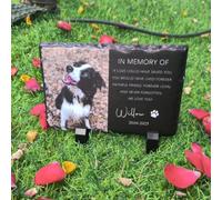 WEIYOUDP Regalos conmemorativos personalizados para perros por pérdida de perro, marcador de tumba de mascotas con foto, piedras conmemorativas de jardín personalizadas para mascotas, placa
