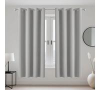 WEIZERO Cortina Salón Dormitorio 100 x 120 cm Poliestere Resistente, Termica Isolante Cortina Opaca Ventana con Ojales para Ventanas Sala para Niños Sala Cuarto Baño, Gris Claro