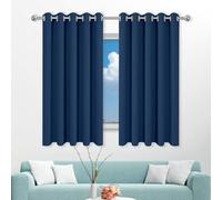 WEIZERO Cortinas Dormitorio Opacas 1 Pieza 180 x 210 cm Poliestere Resistente, Termica Isolante Suave Cortina Habitacion para Salon Curtains, Azul Oscuro