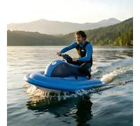 WEIZIIA Embarcación Hinchable con Propulsión a Chorro (Jet Ski), Modelo Mejorado para 2 Personas - Lancha Motora Azul con Capacidad de 485 LB y Propulsor Subacuático | Diseño de Seguridad 500W16Ah