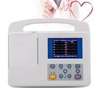 WEIZIIA Monitor portátil de ECG/EKG, Monitor de Paciente de ECG/EKG, electrocardiógrafo Digital LCD a Color de 12 derivaciones y 3 Canales, con Papel de impresión, para Uso doméstico y hospitalario