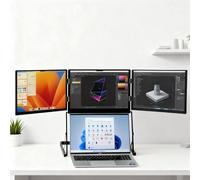 WEIZIIA Monitor portátil Plegable de Tres Pliegues, Extensor de Pantalla para portátil de 15,6" 1080P, Extensor de Pantalla Triple FHD, Monitor portátil para portátil con rotación de 360°