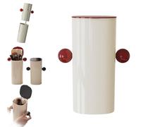 WEJDYKG Automatic Lifting Dustproof Makeup Brush Storage Tube, Makeup Brush Holder Organizer with Lid, Dustproof & Waterproof Cosmetics Holders Storage for Vanity Desktop (Red)