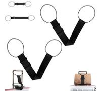 WEJDYKG Elastic Fastening Belt for Luggage, Nylon Backpack Luggage Straps for Suitcases, Adjustable Luggage Bag Fixing Strap Clamping Strap, Travel Bag Luggage Elastic Rope Binding Strap (Black 2Pcs)