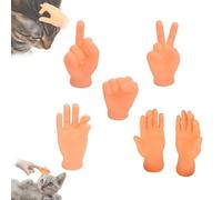 WEJDYKG Mini Hands for Cats, Mini Plastic Hands for Cats, Tiny Hands for Cats Crossed, Tiny Hands for Cats Funny, Cat Interactive Toy, for Cats and Dogs (6Pcs)