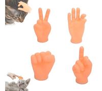 WEJDYKG Mini Hands for Cats, Mini Plastic Hands for Cats, Tiny Hands for Cats Crossed, Tiny Hands for Cats Funny, Cat Interactive Toy, for Cats and Dogs (4Pcs)