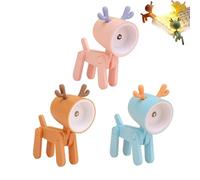WEJDYKG Undersunnie, Under Sunnie Light, Undersunnie LED Nightlight, LED Cute Night Light, Portable Foldable Animal Reading Light, Mini Desk Animal Lamp for Kids (Pink+Orange+Blue Deer)
