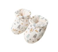 WEJDYKG Warm Fur Baby Boots, Baby Winter Thickened Warm Cotton Shoes, Baby Adjustable Warm Boots (11cm,White)
