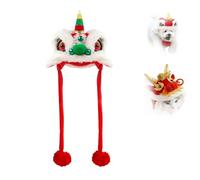 WEJDYKG Year of Dragon Dog Cat Hat, Dance Lion Pet Costume, Cute Dragon Cosplay Hat for Small Dogs Cats, Pet Costume Hat, Chinese Lion Pets Hat (Small,Green)