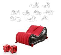 WEJFHBCOV Almohada lumbar inflable BDSM con sofá almohada sexual, mueble sexual con posición de rampa plegable BDSM con esposas, esposas de tobillo y bomba for parejas, juguetes sexuales