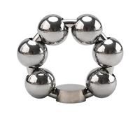 WEJFHBCOV Anillo de pene de acero inoxidable de 8 tamaños con bola de presión y cuentas de 10 mm, extensor testicular, juguete sexual CBT for hombres y parejas.(45mm)