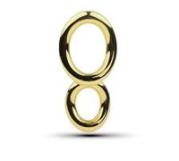 WEJFHBCOV Anillo doble for pene SM, separador de testículos, anillo testicular de acero inoxidable BDSM, anillos for pene, juguetes sexuales for hombres y parejas.(Gold)