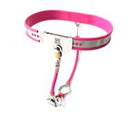 WEJFHBCOV Cinturón de castidad de acero inoxidable for mujeres con cerradura, jaula de castidad BDSM for juegos de rol, ropa interior, cerradura de castidad, juguetes sexuales for parejas.(120/130CM)