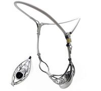 WEJFHBCOV Cinturón de castidad de acero inoxidable SM, ajustable, transpirable, jaula for pene, dispositivo de castidad, juguetes sexuales for hombres y parejas.(White,100cm-110cm)