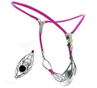 WEJFHBCOV Cinturón de castidad de acero inoxidable SM, ajustable, transpirable, jaula for pene, dispositivo de castidad, juguetes sexuales for hombres y parejas.(Pink,140cm-150cm)