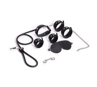 WEJFHBCOV Conjunto de bondage BDSM con esposas ajustables, collar y antifaces, juguetes sexuales eróticos for parejas de hombres y mujeres.(Schwarz)