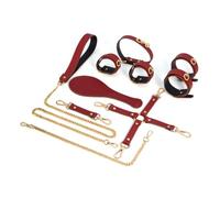 WEJFHBCOV Conjunto de bondage BDSM de 8 piezas con esposas, conjunto de bondage, juguete sexual SM for parejas de hombres y mujeres(Rot)