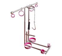 WEJFHBCOV Conjunto de bondage con tabla de bondage y picota con esposas, barra separadora de acero inoxidable con esposas for tobillos, collarín/banda for el cuello/consolador anal for parejas