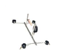 WEJFHBCOV Conjunto de bondage de metal con esposas/muñequeras ajustables, esposas for tobillos, collar/banda for el cuello y consolador anal con vibrador y barra separadora for parejas.