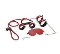 WEJFHBCOV Conjunto de bondage SM, puños ajustables for manos y tobillos, máscara for ojos, accesorios de coqueteo, juguetes sexuales for juegos de rol SM for mujeres y parejas(Rot)