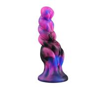 WEJFHBCOV Consolador anal de silicona suave y luminoso con forma de monstruo, con ventosa, réplica de pene, juguetes sexuales for mujeres, hombres y homosexuales.(Purple Lila)