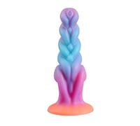 WEJFHBCOV Consolador anal de silicona suave y luminoso con forma de monstruo, con ventosa, réplica de pene, juguetes sexuales for mujeres, hombres y homosexuales.(Pink Rosa)