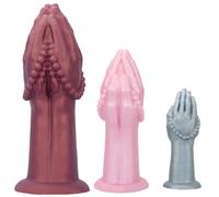 WEJFHBCOV Consolador de mano SM Fisting, tamaño S/M/L, con ventosa, suave y liso, enorme, for mujeres y hombres, dilatador anal, juguetes sexuales(Red,L)