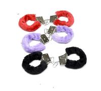 WEJFHBCOV Esposas de metal de felpa SM o esposas for las piernas, varios estilos disponibles, juguetes sexuales for coquetear, adecuados for parejas, mujeres y hombres(Black)
