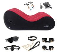 WEJFHBCOV Sofá sexual inflable BDSM, juego de muebles con almohada sexual, esposas for tobillos, mordaza, pinzas for pezones, antifaz, bomba eléctrica, juguetes sexuales for parejas.