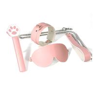WEJFHBCOV Traje sexual SM disponible en 3 colores, incluye collar, antifaz, látigo y correa. Juego de rol, coqueteo y juguete sexual for parejas.(Rosa)