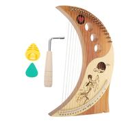 WEKADRIN 1 Arpa de Lira 19 Cuerdas Voz Cálida y Bordes Redondeados, Sustain Prolongado, Instrumento Musical de Madera para Amantes y Uso en Presentaciones Musicales Color Aleatorio