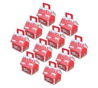 WEKADRIN 10 Cajas de Papel para Galletas Forma de Casita de Jengibre Tamaño Mini Diseño Navideño Europeo Ideales para Dulces Bombones y Regalos en Fiestas Navideñas
